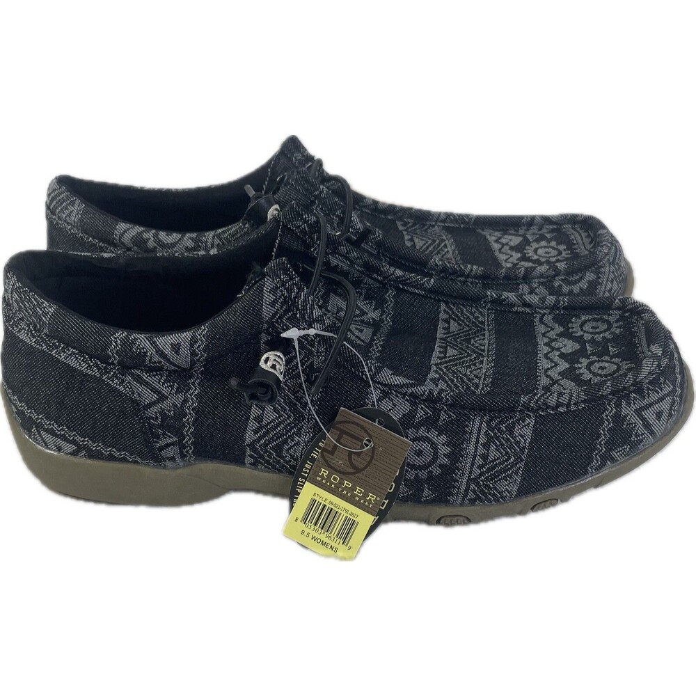 ROPER Women's Liza Canvas Southwest Slip On Shoes Casual Moccasin Size 9.5